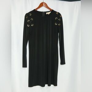 MK Elegant Black Dress with Gold Accents size M pre owned Exellent condition